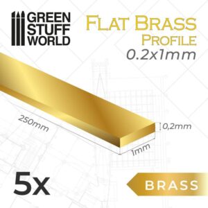 Green Stuff World    Flat Brass Profile 0.2 x 1mm - 8435646506302ES - 8435646506302