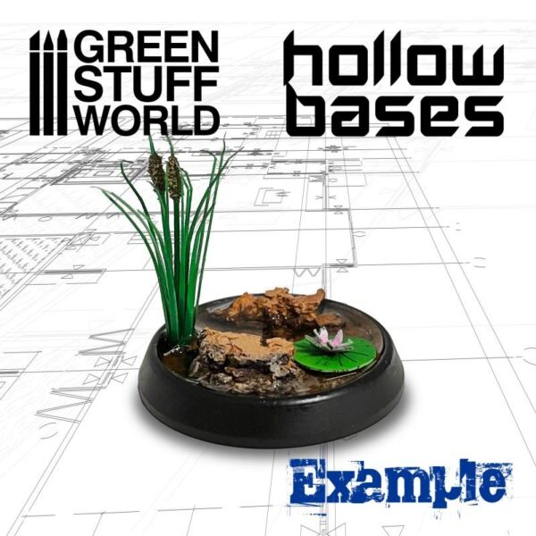 Green Stuff World    Hollow Plastic Bases - BLACK 50mm - 8435646508276ES - 8435646508276