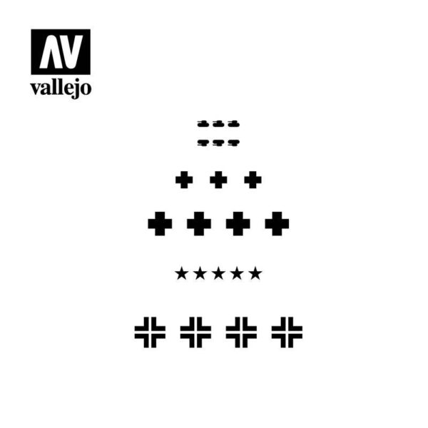 Vallejo    AV Vallejo Stencils - 1:35 Asstd German WWII Tank Marks - VALST-AFV001 - 8429551986373