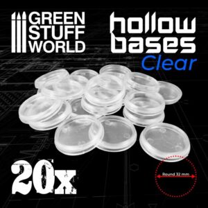 Green Stuff World    Hollow Plastic Bases 32mm - TRANSPARENT - 8435646504117ES - 8435646504117