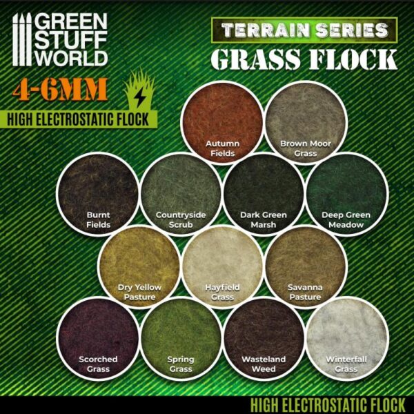 Green Stuff World    Static Grass Flock 4-6mm - DRY YELLOW PASTURE - 200 ml - 8435646506548ES - 8435646506548
