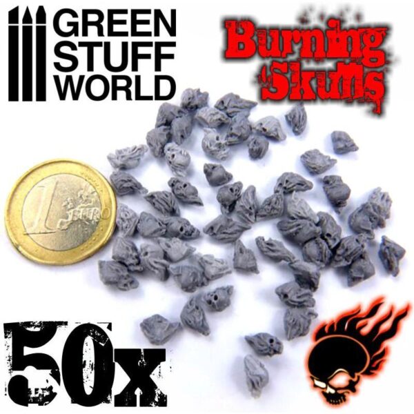 Green Stuff World    50x Resin Burning Skulls - 8436554364985ES - 8436554364985