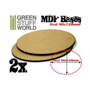 Green Stuff World    MDF Bases - Oval 90x120mm - 8436554366811ES - 8436554366811