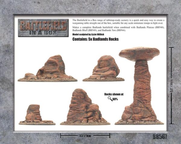 Gale Force Nine    Battlefield in a Box: Badlands Pillars (Mars) - BB567 - 9420020229488