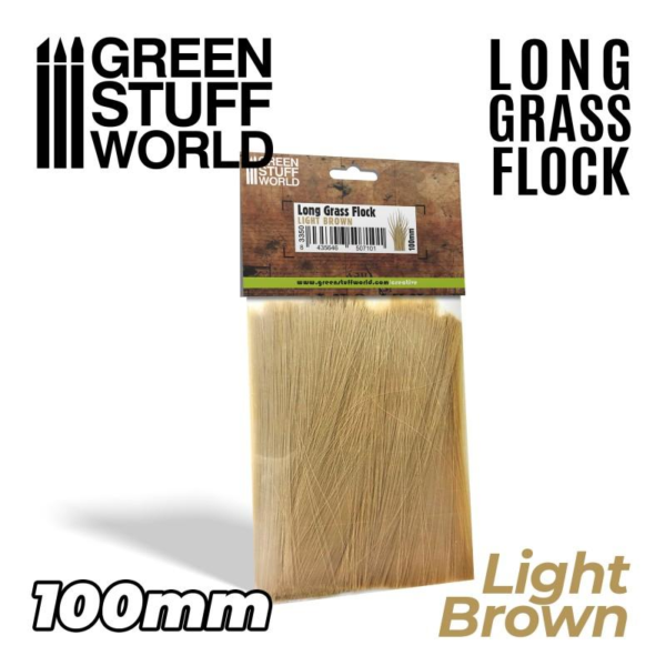 Green Stuff World    Long Grass Flock 100mm - Light Brown - 8435646507101ES - 8435646507101