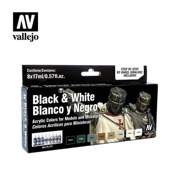 Vallejo    Vallejo Model Color Set - Black and White - VAL70151 - 8429551701518
