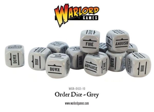 Warlord Games Bolt Action   Bolt Action Orders Dice - Grey (12) - 402616008 - 5060917990936