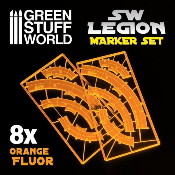 Green Stuff World Star Wars: Legion   Star Wars Legion: ORANGE FLUOR Line of Fire Markers - 8435646502342ES - 8435646502342
