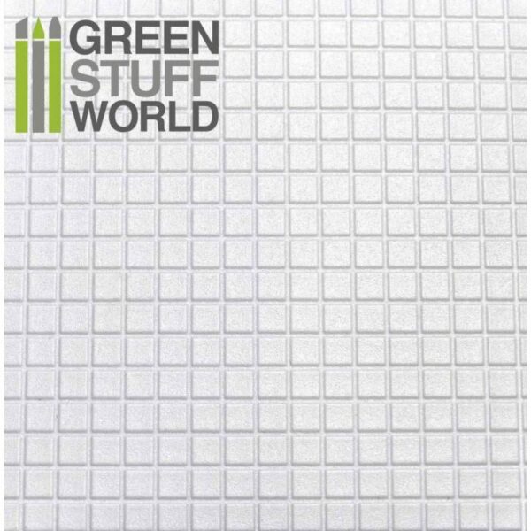 Green Stuff World    ABS Plasticard - LARGE SQUARES Textured Sheet - A4 - 8436554361045ES - 8436554361045