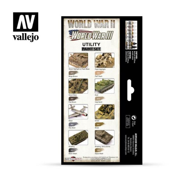 Vallejo    AV Vallejo Model Color Set - Utility paint set (8) - VAL70201 - 8429551702010