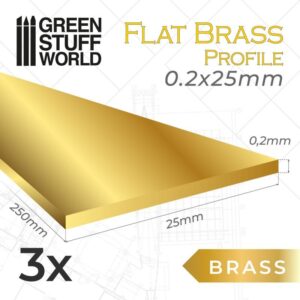 Green Stuff World    Flat Brass Profile 0.2 x 25mm - 8435646506357ES - 8435646506357