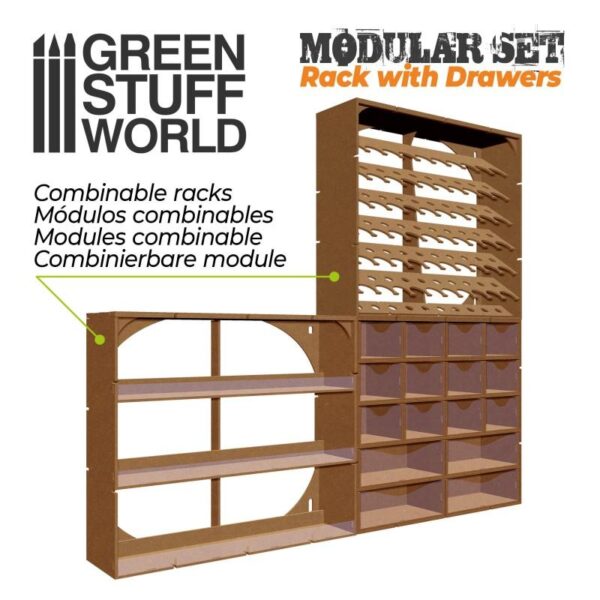 Green Stuff World    MDF Vertical rack with Drawers - 8435646504605ES - 8435646504605