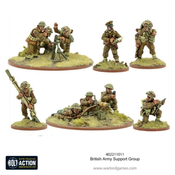 Warlord Games Bolt Action   British Army Support Group (HQ, Mortar & MMG) - 402211011 - 5060572503052