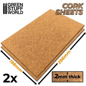 Green Stuff World    Cork Sheet in 2mm x2 - 8436574509564ES - 8436574509564