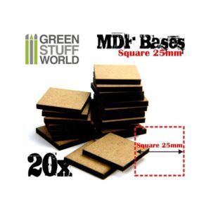 Green Stuff World    MDF Bases - Square 25 mm - 8436554366422ES - 8436554366422