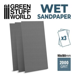 Green Stuff World    Wet Sandpaper - 180x90mm - 2000 grit - (Waterproof) - 8435646502045ES - 8435646502045