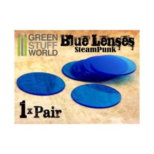 Green Stuff World    1x pair LENSES for Steampunk Goggles - Color BLUE - 8436554361953ES - 8436554361953