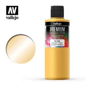 Vallejo    Vallejo Premium Color - 200ml Pearl & Metallics Yellow - VAL63042 - 8429551630429