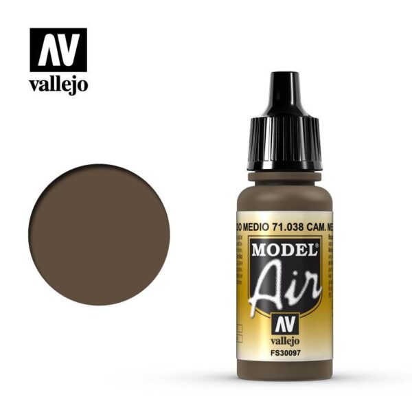 Vallejo    Model Air: Camouflage Medium Brown - VAL038 - 8429551710381