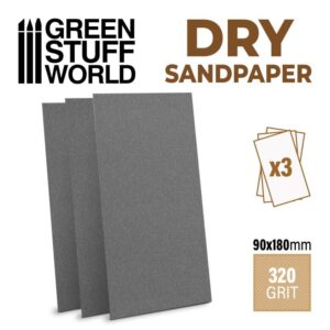 Green Stuff World    Dry Sandpaper - 180x90mm -  320 grit - 8435646501963ES - 8435646501963