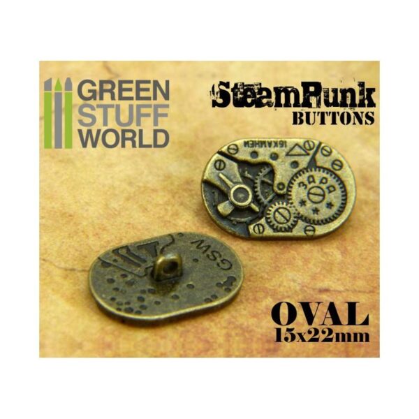 Green Stuff World    8x Steampunk Oval Buttons WATCH MOVEMENTS - Bronze - 8436554367429ES - 8436554367429