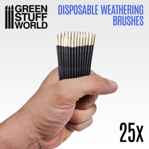 Green Stuff World    25x Disposable Weathering Brushes - 8436574507799ES - 8436574507799