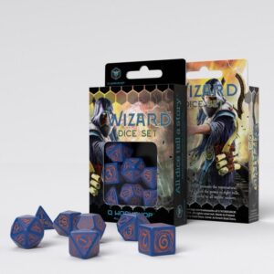 Q-Workshop    Wizard Dark Blue & Orange Dice Set (7) - SWIZ90 - 5907699493913