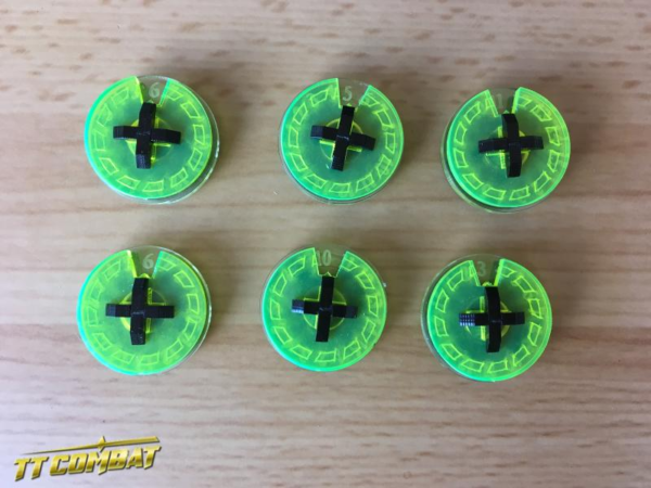 TTCombat    Small Wound Dials (Acid Green) - TTCM052 - 5060504047241