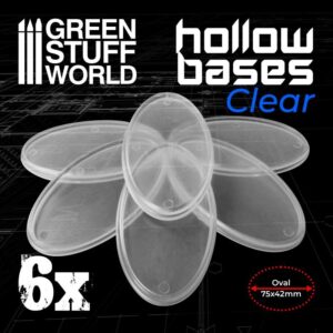 Green Stuff World    Hollow Plastic Bases -TRANSPARENT - Oval 75x42mm - 8435646504131ES - 8435646504131