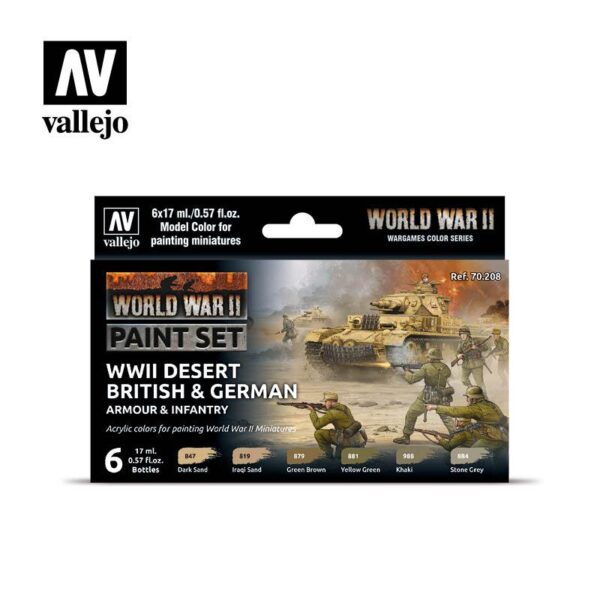 Vallejo    AV Vallejo Model Color Set - WWII Desert British & German - VAL70208 - 8429551702089