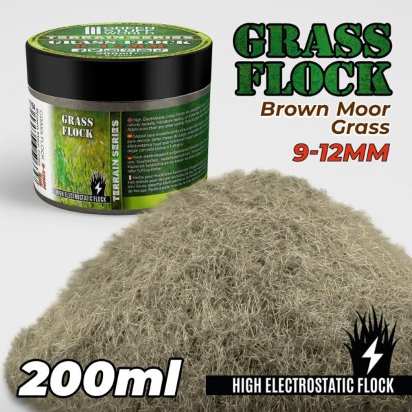 Green Stuff World    Static Grass Flock 9-12mm - Brown Moor Grass - 200 ml - 8435646506647ES - 8435646506647