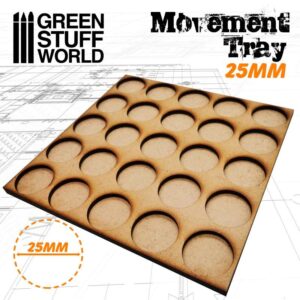 Green Stuff World    MDF Movement Trays 25mm 5x5 - Skirmish Lines - 8436574502886ES - 8436574502886