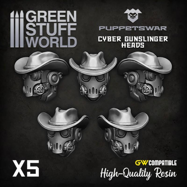 Green Stuff World    Cyber Gunslinger Heads - 5904873422769ES - 5904873422769