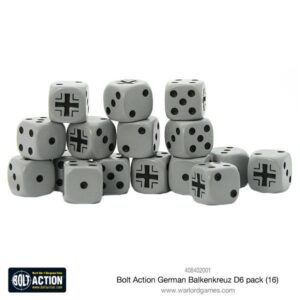 Warlord Games Bolt Action   German Balkenkreuz D6 Dice (16) - 408402001 - 5060393708612