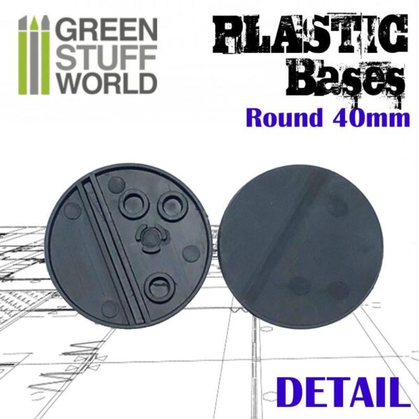 Green Stuff World    Plastic Bases - Round 40 mm BLACK - 8436574503227ES - 8436574503227
