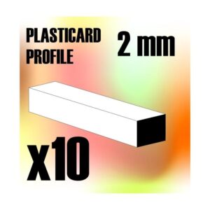 Green Stuff World    ABS Plasticard - Profile SQUARED ROD 2 mm - 8436554366927ES - 8436554366927