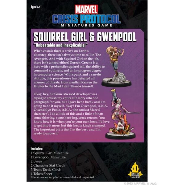 Atomic Mass Marvel Crisis Protocol   Marvel Crisis Protocol: Squirrel Girl & Gwenpool - FFGCP137 - 841333113629