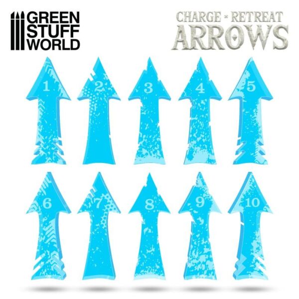 Green Stuff World    Charge and Retreat Arrows - Light Blue - 8435646500577ES - 8435646500577