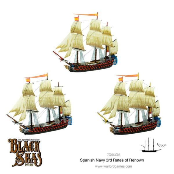 Warlord Games Black Seas   Black Seas: Spanish Navy 3rd Rates of Renown - 792013002 - 5060572505827