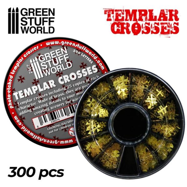 Green Stuff World    Etched Brass Templar Cross Symbols - 8436574508260ES - 8436574508260