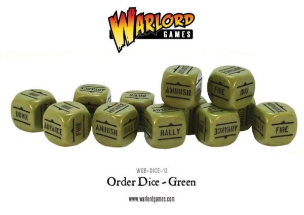 Warlord Games Bolt Action   Bolt Action Orders Dice - Green (12) - 402616011 - 5060200846964
