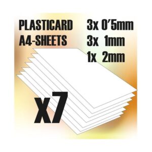 Green Stuff World    ABS Plasticard A4 - Plain Variety 7 sheets pack - 8436554366095ES - 8436554366095
