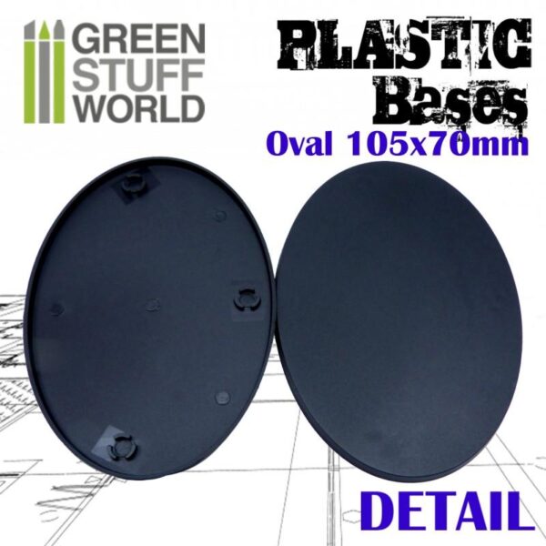 Green Stuff World    Plastic Bases - Oval Pill 105x70mm AOS - 8436574503913ES - 8436574503913