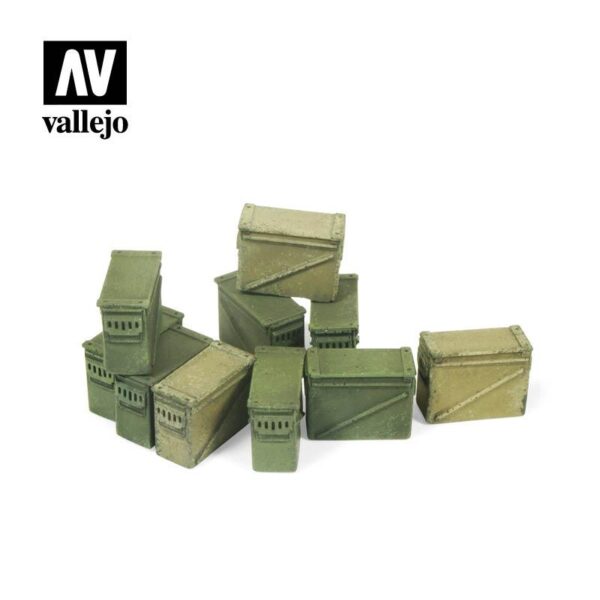 Vallejo    Vallejo Scenics - 1:35 Large Ammo Boxes 12.7mm - VALSC221 - 8429551984911