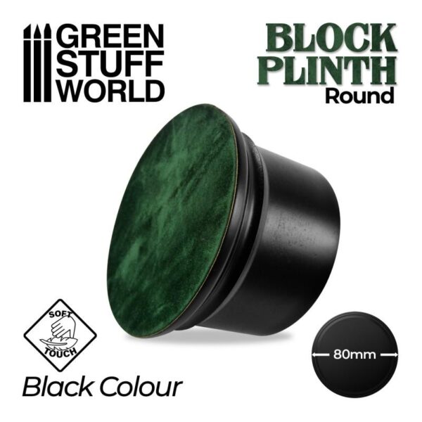 Green Stuff World    Round Block Plinth 8cm - Black - 8435646500621ES - 8435646500621