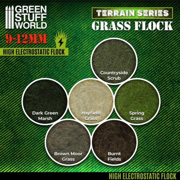 Green Stuff World    Static Grass Flock 9-12mm - DARK GREEN MARSH - 200 ml - 8435646506692ES - 8435646506692