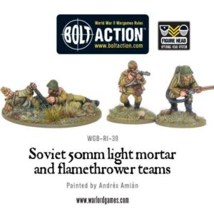 Warlord Games Bolt Action   Soviet 50mm Light Mortar & Flamethrower teams - WGB-RI-39 - DUPLICATE BARCODE WITH WGN-FR-36?