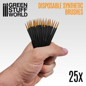 Green Stuff World    25x Disposable Synthetic Brushes - 8436574507782ES - 8436574507782