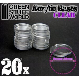 Green Stuff World    Acrylic Bases - Round 25 mm CLEAR - 8436554367894ES - 8436554367894