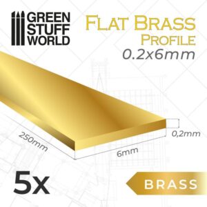 Green Stuff World    Flat Brass Profile 0.2 x 6mm - 8435646506333ES - 8435646506333